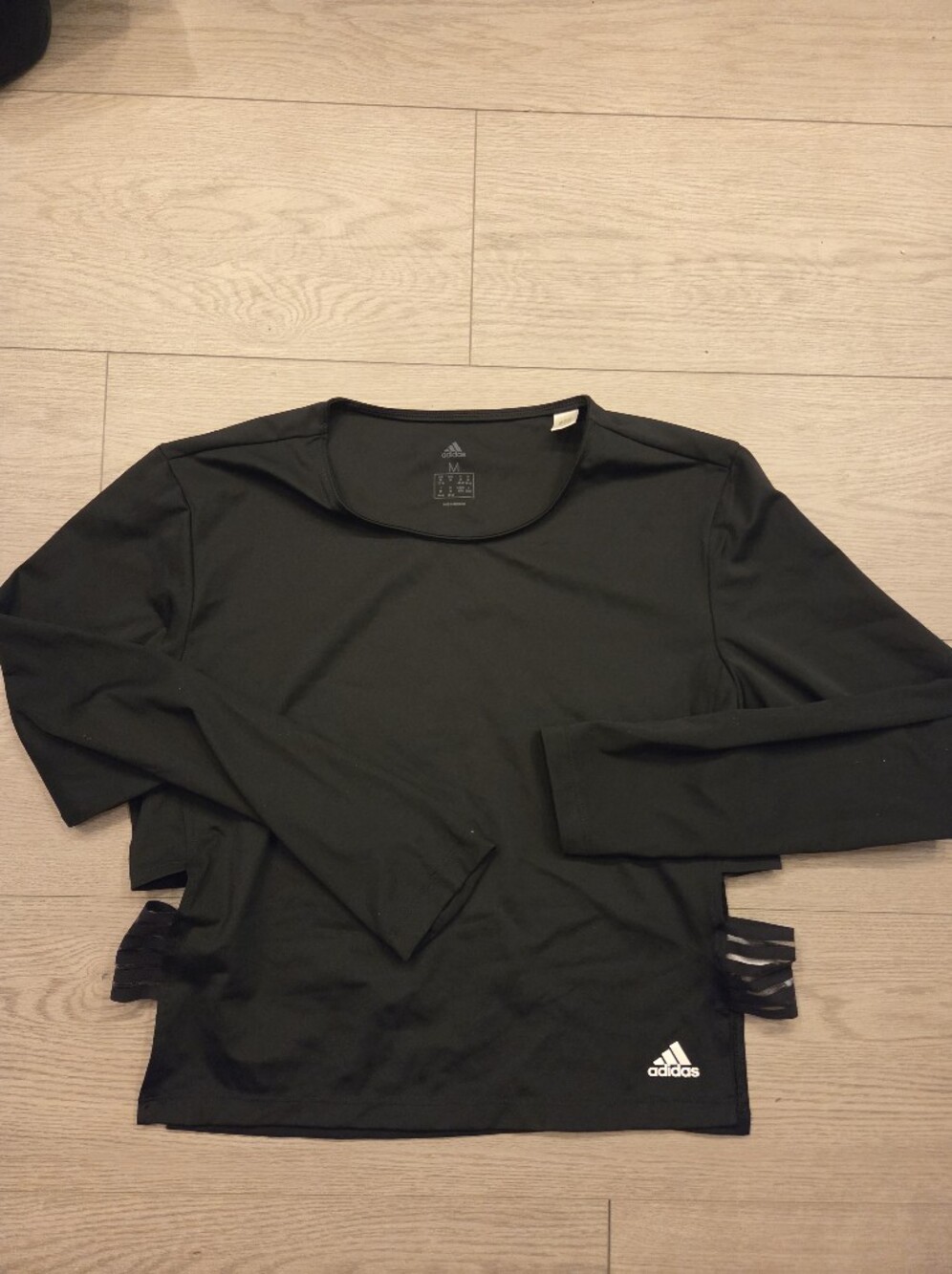 Adidas Black Long-Sleeve Crew with Side Cutouts